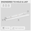 Homeforia Floating White Shelf 60 inches, High End Solid Real Wood 60inch Long Floating Shelves for Wall Mounted, White Wooden 60in Floating Shelves, Heavy Duty Bracket, 60 X 6.5 X 1.75 inch, Set of 3