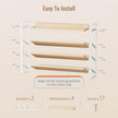 MUDEELA 4 Tier Spice Rack Organizer for Cabinet,Wooden Vertical Spice Shelf, Seasoning Organizer for Countertop, Kitchen, Pantry, Freestanding, 13.4
