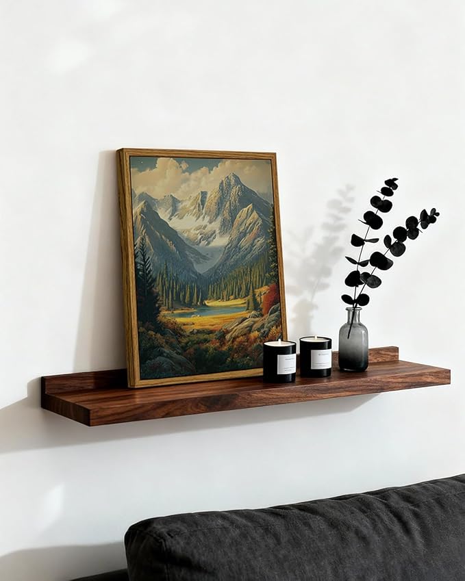 InSimSea Framed Canvas Wall Art, Vintage National Park Art for Living Room Hallway Shelf, 10x8in, Rocky Mountain Valley Landscape Painting, Rustic Cozy Mid Century Small Nature Decor