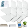 Jetec 6 Pack Invisible Floating Bookshelf Wall Mounted Floating Bookshelves Heavy Duty Book Organizers Hidden Book Shelf Metal Shelves Holder for Books Bedroom Living Room Home Office (White)