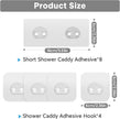 Lsnisni 12 Pack Adhesive Replacement, Strong Adhesive Hooks, Waterproof Adhesive Strips, No Drilling, for Bathroom Storage Shelves and Kitchen Racks