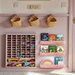 1PC Plush Bookshelf for Kids, Soft Hanging Book Display Shelf for Nursery Wall, Easy Mount Floating Bookshelf Display Organizer, Unique (Pink)