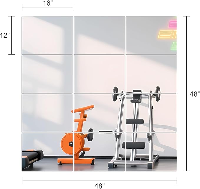 Ruomeng Home Gym Mirror Tiles - 12