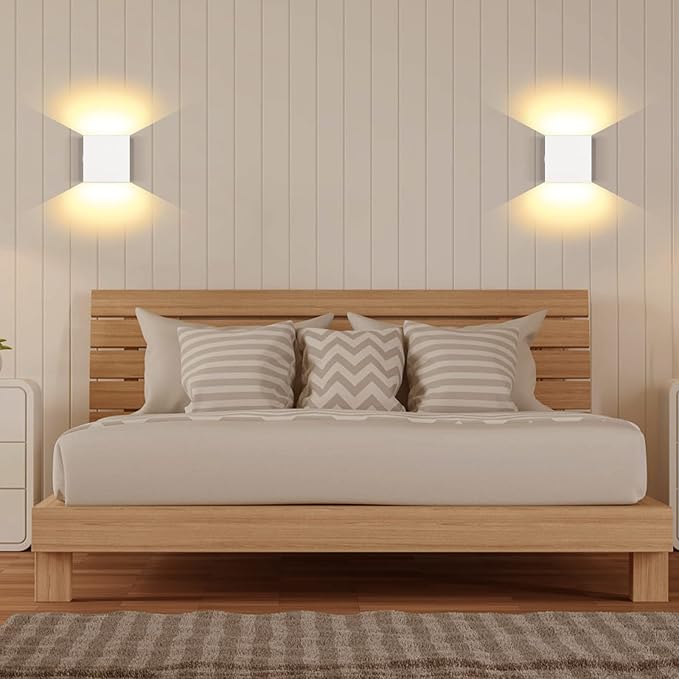 Lightess Rechargeable Wall Sconce Set of 2 with Touch Switch, Dimmable Indoor Wall Lights Battery Powered for Hallway, Warm White, LG9939113