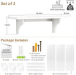 Forbena 24 Inch Wall Shelves for Bedroom Set of 3, Large Bathroom Floating Shelves for Wall, Long Decorative Hanging Arched Shelving Unit for Living Room Kids Girls Room Nursery Office (White)