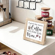 Coffee Decor Sign Good Day Starts With Coffee And Ends With Wine Rustic Coffees Wooden Plaque Wooden Decor Sign For Farmhouse Home Kitchen Bar Shelf Table Funny Gifts For Family Friend 5.9x5.9 inches