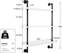 3-Tier Industrial Pipe Floating Shelf – Rustic 24 inch Wood Wall-Mounted Storage Shelf for Kitchen Office,Bathroom & Home Decor -White
