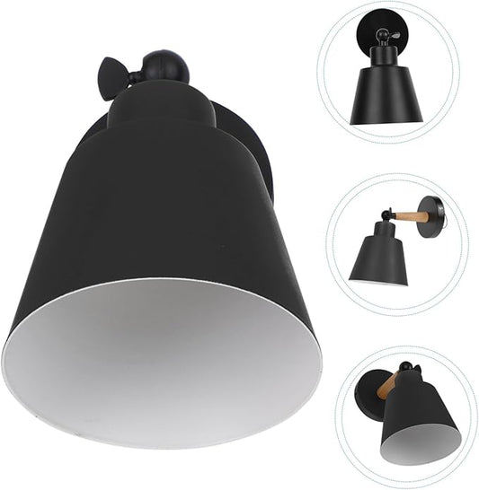 Nordic Style Wall Light Decor Simple Black Wood Wall Lamp for Bedroom Corridor Balcony Easy to Install Modern Indoor Aisle Lighting Fixture Elegant Minimalist Backdrop Accent