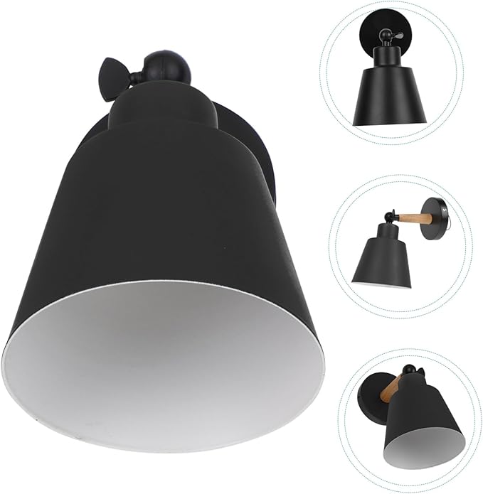Nordic Style Wall Light Decor Simple Black Wood Wall Lamp for Bedroom Corridor Balcony Easy to Install Modern Indoor Aisle Lighting Fixture Elegant Minimalist Backdrop Accent