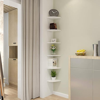 8 Inch White Corner Floating Shelf Set of 3,Wall 90 Degree Corner Storage Shelf for Kitchen Room/Living Room/Bathroom