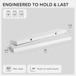 Homeforia White Floating Shelves 36 inch, High End Solid Real Wood 36inch Floating Shelf for Wall Mounted, White Wooden 36in Long Floating Shelves, Heavy Duty Bracket, 36 X 6.5 X 1.75 inches, Set of 2