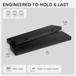 Homeforia Black Floating Shelves 24 inch, High End Solid Real Wood 24inch Bathroom Floating Shelf for Wall Mounted, Black Wooden 24in Floating Shelves, Heavy Duty Bracket, 24 X 6.5 X 1.75 in, Set of 4
