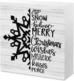 Christmas Decor Christmas Sign Decorations for Home Snowflake Sign for Home Office Desk Table Cubicle Shelf Xmas Desk Accessories 5 x 5 inch