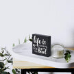 Rustic Wood Sign - Farmhouse Decor - Black Wooden Box - Dining Room, Coffee Shop & Bar Sign