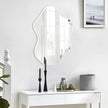 CULER Irregular Black Bathroom Wall Mirror,Asymmetrical Vanity Modern Tempered Glass Mirror for Bedroom,Living Room,Entryway