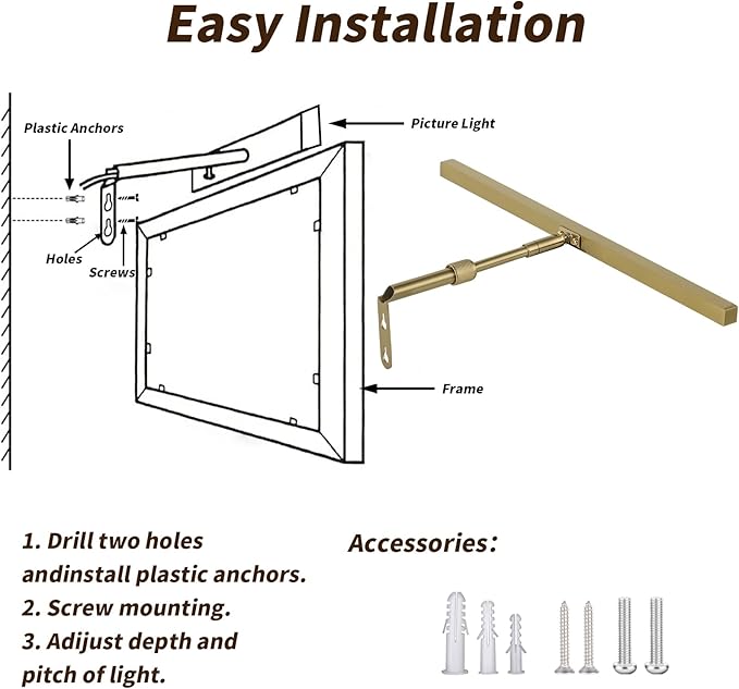 Brass Picture Lights for Paintings Plug in, 16