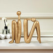 Thinker Cast Iron Bookends, Heavy-Duty Decorative Book End Stoppers for Shelves, Abstract Decor Aesthetic, Smooth Finish Book Holders for Office Decor, 1 Pair/2 Pieces, 9