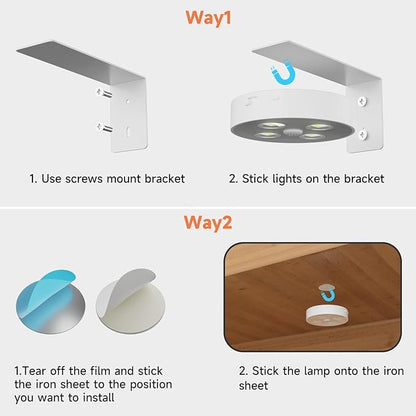 3 Pack Picture Lights for Wall Battery Operated, Motion Sensor Picture Light with Charging Base, Poster Lights with Remote Dimmable and Timer, Wall Lamps with 13 RGB for Art Display(White)