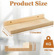 Jeffbaubl Floating Shelves Set of 2, 11.8inch Picture Ledge Shelf for Wall Decor Storage, Natural Wood Wall Shelves with Lip for Bedroom Living Room Kitchen Nursery Books Photo Frames, Natural