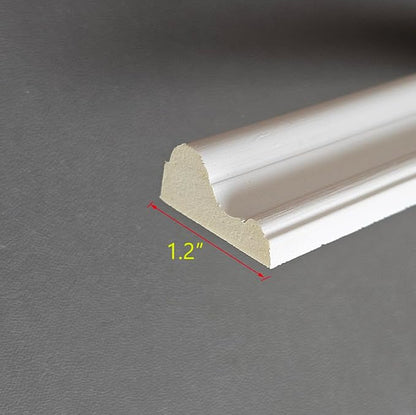Maydos Wall Moulding Trim, Paintable Stiff Chair Rail Panel DIY Molding Wainscoting Panels for Interior Home Décor Living Room Bedroom Door Accent Wall - Installed with Glue, 1.2"(w) x 45"(L), 8pcs