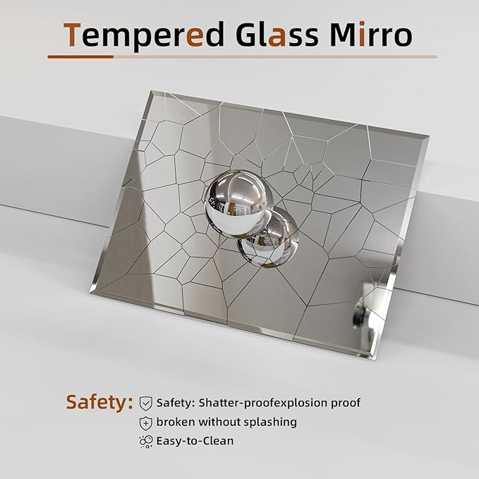 Rectangular Beveled Bathroom Mirrors, 24X32 inch Square Frameless Mirror, Rectangular Frameless Mirrors，Beveled Bathroom Mirror。