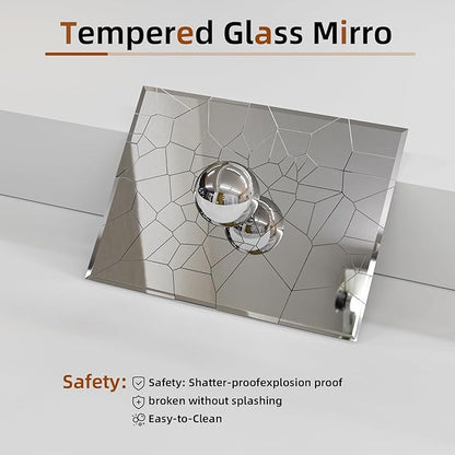 Rectangular Beveled Bathroom Mirrors, 22X30 inch Square Frameless Mirror, Rectangular Frameless Mirrors，Beveled Bathroom Mirror。