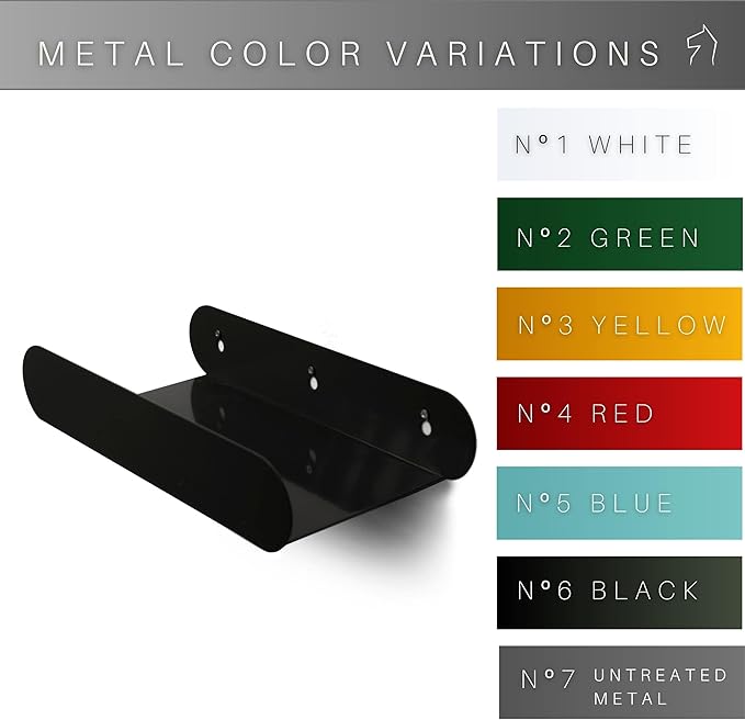 EWART WOODS Floating Wall Shelf Metal Shelves Wall Mounted Geometric Modern Hanging Capsule (Red)