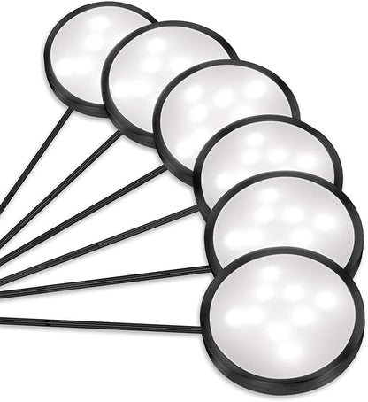 YGS-Tech LED Under Cabinet Lighting Kit, 1020 Lumens LED Puck Light, 5000K Daylight White, CRI90+, Touch Dimming, Black Trim All Accessories Included, for Kitchen, Closet Lights, Safe Light, 6-Pack