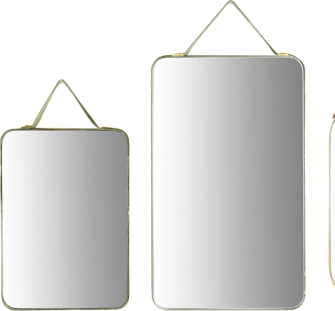 Creative Co-Op Various Velvet Edged Wall Mirrors, Multicolor, Set of 6