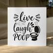 Funny Rustic Bathroom Decor Wooden Box Sign 5x5 Inch - 