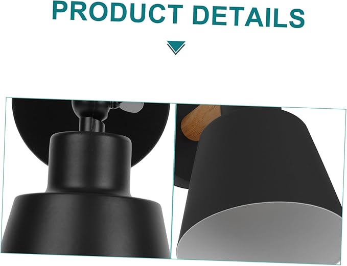 Garneck Chic Modern Wall Light Indoor Wall Lamp Simple Sconce for Bedroom Corridor Living Room Easy to Install Black Nordic Style Decorative Fixture