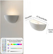 2 Pack Repaintable Battery Operated Wall Sconce, Minimalist Half-Sphere Gypsum Rechargeable Wall Light with 5000mAh Dimmable Magnetic Bulb Remote, 12 RGB Colors Wireless Wall Lamp for Hallway Decor