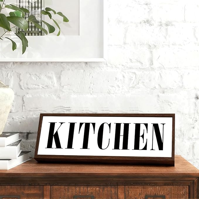 Kitchen Sign, Decorative Framed Wooden Box Sign, Kitchen Decor for Shelves, Dining Room Decoration, Wall Decors Art, Rustic Home Decors Tabletop, Housewarming Decor Accessories