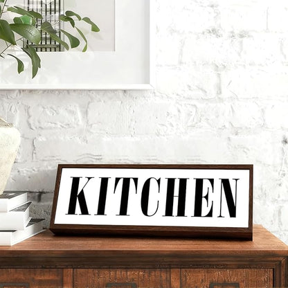 Kitchen Sign, Decorative Framed Wooden Box Sign, Kitchen Decor for Shelves, Dining Room Decoration, Wall Decors Art, Rustic Home Decors Tabletop, Housewarming Decor Accessories
