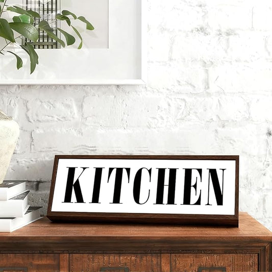 Kitchen Sign, Decorative Framed Wooden Box Sign, Kitchen Decor for Shelves, Dining Room Decoration, Wall Decors Art, Rustic Home Decors Tabletop, Housewarming Decor Accessories
