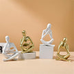 Style-B Gold, Creative Abstract Thinker Bookend for Home Aesthetic, Study, and Wine Cabinet – Stylish Shelf Decor Accent and Thoughtful Gift for Living Room, Bar, or Coffee Shop