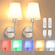 Battery Operated Wall Sconces Set of 2, 80H Usage Time 22.6