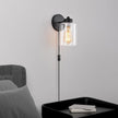 Metal Sconces Wall Lighting with Clear Glass Shade,Bathroom Black Vanity Light Matte Black Wall Sconce, Matte Black Vanity Lights for Bathroom, Modern Wall Light Fixtures