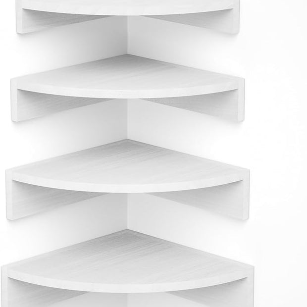 Alsonerbay White Corner Shelf Wall Mount, Set of 4 Floating Shelves for Storage and Display, Large Wooden Shelves for Bedroom, Living Room, Bathroom, Entryway, Garage