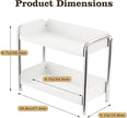MOZIMABOX Cabinet Organizer Shelf, 2 Tier Kitchen Spice Rack Countertop Shelf Organizer, Stainless Steel Kitchen Storage Countertop Storage Shelf Container, (S, White)