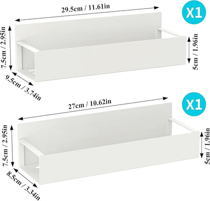 2 Pack Magnetic Spice Storage Rack Organizer for Refrigerator and Oven, Cream White Fridge Organizers and Storage