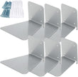 Jetec 6 Pack Invisible Floating Bookshelf Wall Mounted Floating Bookshelves Heavy Duty Book Organizers Hidden Book Shelf Metal Shelves Holder for Books Bedroom Living Room Home Office (Silver Grey)