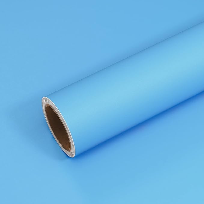 VEELIKE Thick Light Blue Wallpaper Peel and Stick for Bedroom Boys Room Bathroom Kitchen 15.7''x354'' Blue Contact Paper for Walls Cabinets Desk Countertops Waterproof Self Adhesive Vinyl Wallpaper