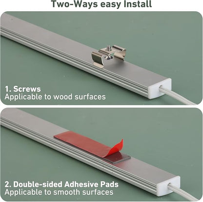 Under Cabinet Lighting Plug In. 3 PCS 12 Inches Likable Ultra Thin Bright Light Bars. Dimmable 14W LED Kit for Kitchen Under Cabinets Countertop Workbench Counter Shelf Closets Daylight 5000K