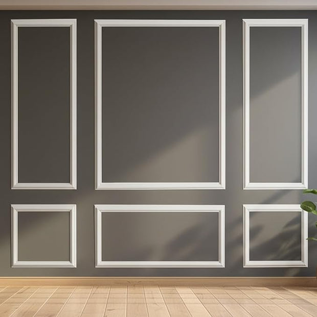 Peel and Stick Wall Molding, 3 Set Pre-Cut Wainscoting Panels, Upgraded 1.37" Width, Ready-to-Assemble Molding Trim for Interior Wall Décor Living Room Bedroom Accent