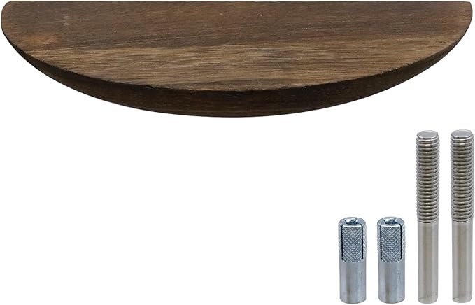 2 Pack Floating Shelves,Half Round Wood Wall Mounted Shelves for Bedroom Living Room Bathroom Kitchen Office and Plants Wall Decor,Brown