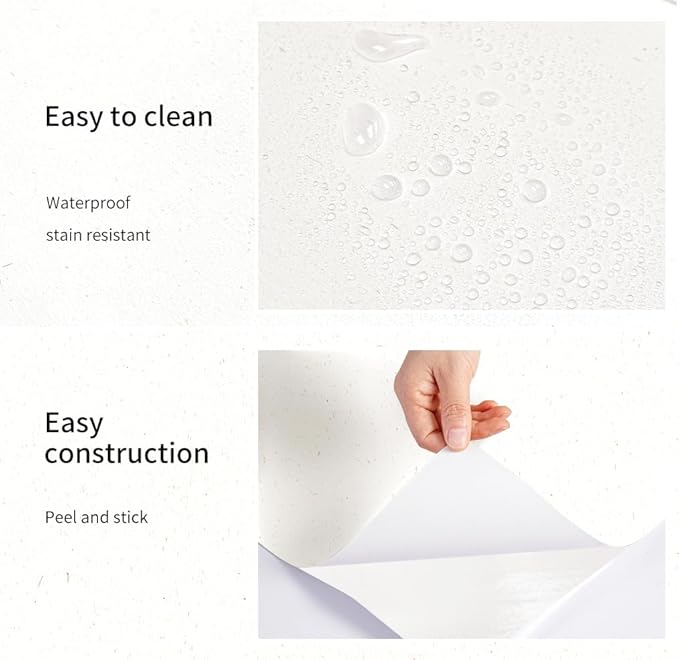 Matte White Grasscloth Textured Wallpaper Natural&Neutral&Handmade Style Thick Peel and Stick Removable for Bedroom,Office,Cabinet(16.5”x236.2”) (Silver Powder&Vegetation) M16