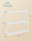 SONGMICS Bamboo Bathroom Shelf, 3-Tier Adjustable Plants Rack, Wall-Mounted or Stand, in The Living Room, Balcony, Kitchen, 5.9 x 23.6 x 21.3 Inches, Cloud White UBCB13W