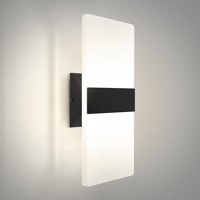 ASD LED Indoor Wall Mount Light Fixture - 14 Inch 24W Modern Interior Matte Black Dimmable Wall Sconce Light - ETL 2700K-5000K Adjustable - Hallway, Bedroom LED Wall Lights