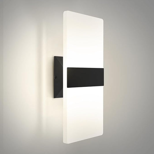 ASD LED Indoor Wall Mount Light Fixture - 14 Inch 24W Modern Interior Matte Black Dimmable Wall Sconce Light - ETL 2700K-5000K Adjustable - Hallway, Bedroom LED Wall Lights